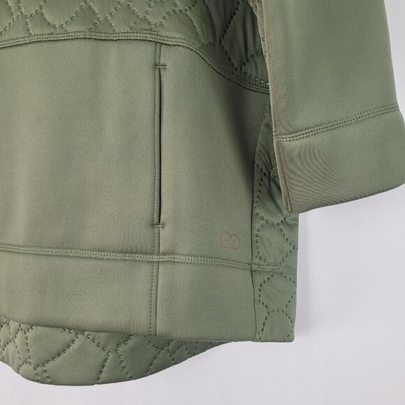 CALIA Boxy Pullover Quilted Crop Sweatshirt Four Leaf Clover WAX33003 - Picture 3 of 9